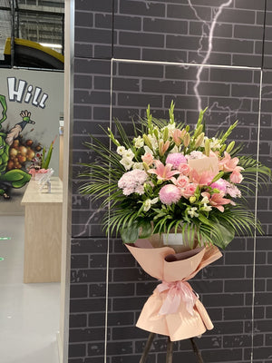 Custom Floral Stand – Elegant Flower Display for Business Grand Openings